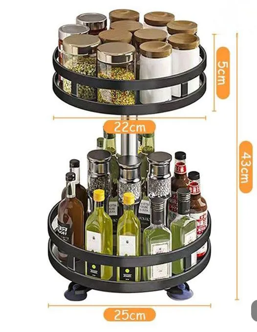 2 LAYER 360Â° ROTATABLE METAL STORAGE ORGANIZER (Round)