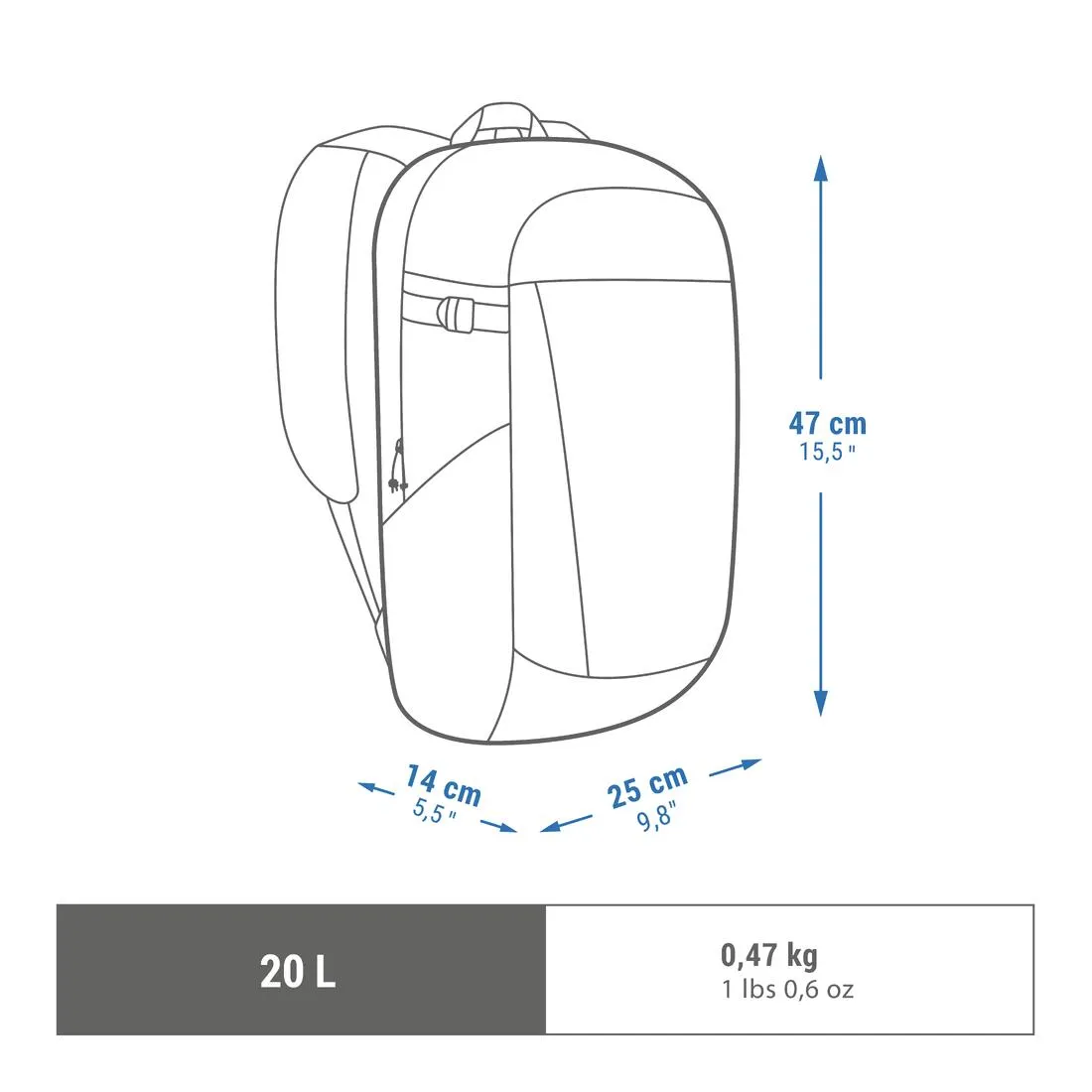 20 L Hiking Backpack - Arpenaz NH100