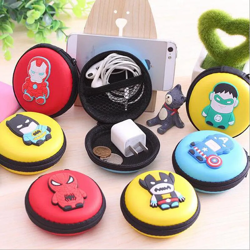 2016 New Novelty Super Heroes Silicone Coin Purse Key Wallet Mini Storage Organizer Bag Dual Earphone Holder Birthday Gift