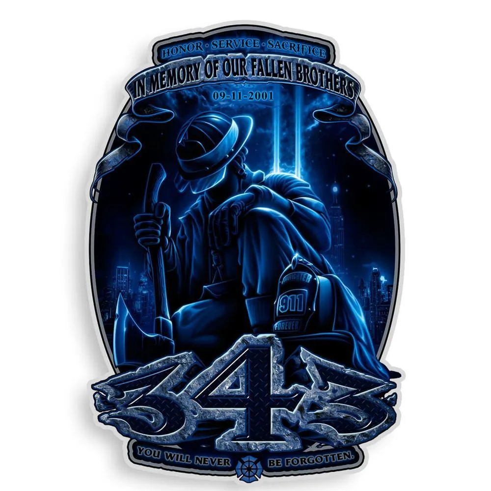 343 9/11 Never Forget Firefighter Decal