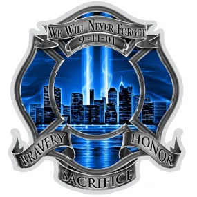 9/11 High Honor Firefighter Blue Decal