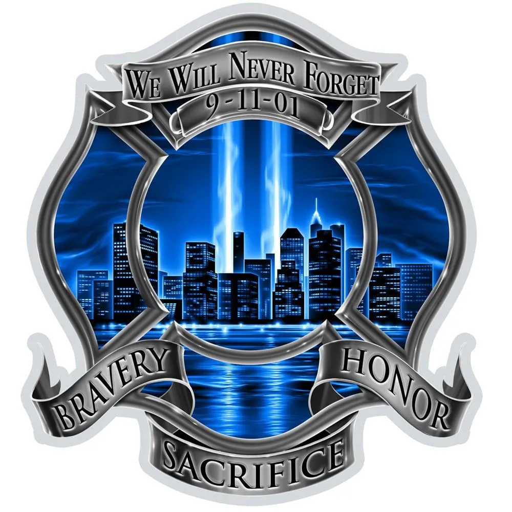 9/11 High Honor Firefighter Blue Decal