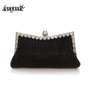 AEQUEEN Women Evening Bag Day Clutches Austrian Diamond Aluminium Shinestone Banquet Wedding Party Bag Beaded Evening Clutch Bag