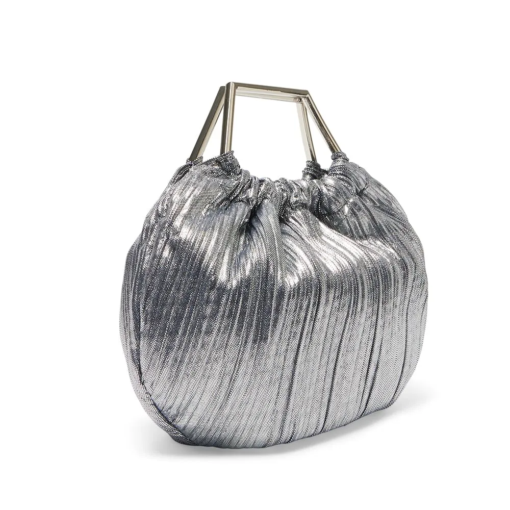 Allison Evening Bag in Dark Silver Pleat