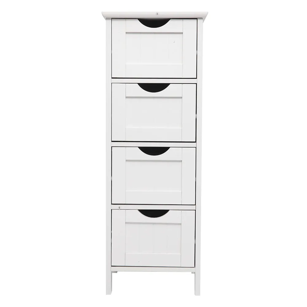 AMYOVE 4-Drawer Storage Cabinet Bathroom Storage Organizer White