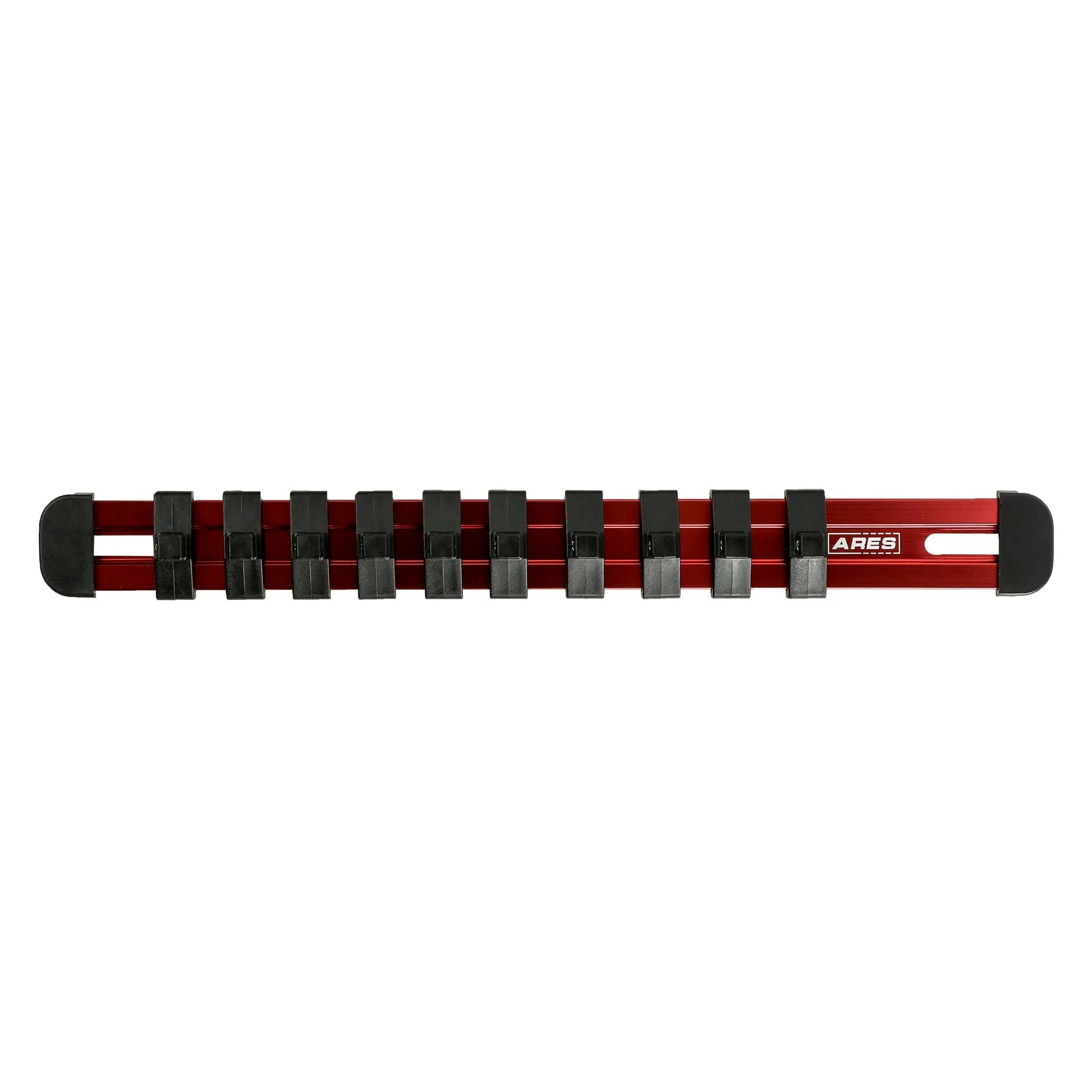 ARES 60097 - 1/4-Inch Drive Red 9.84-Inch Socket Rail with Locking End Caps