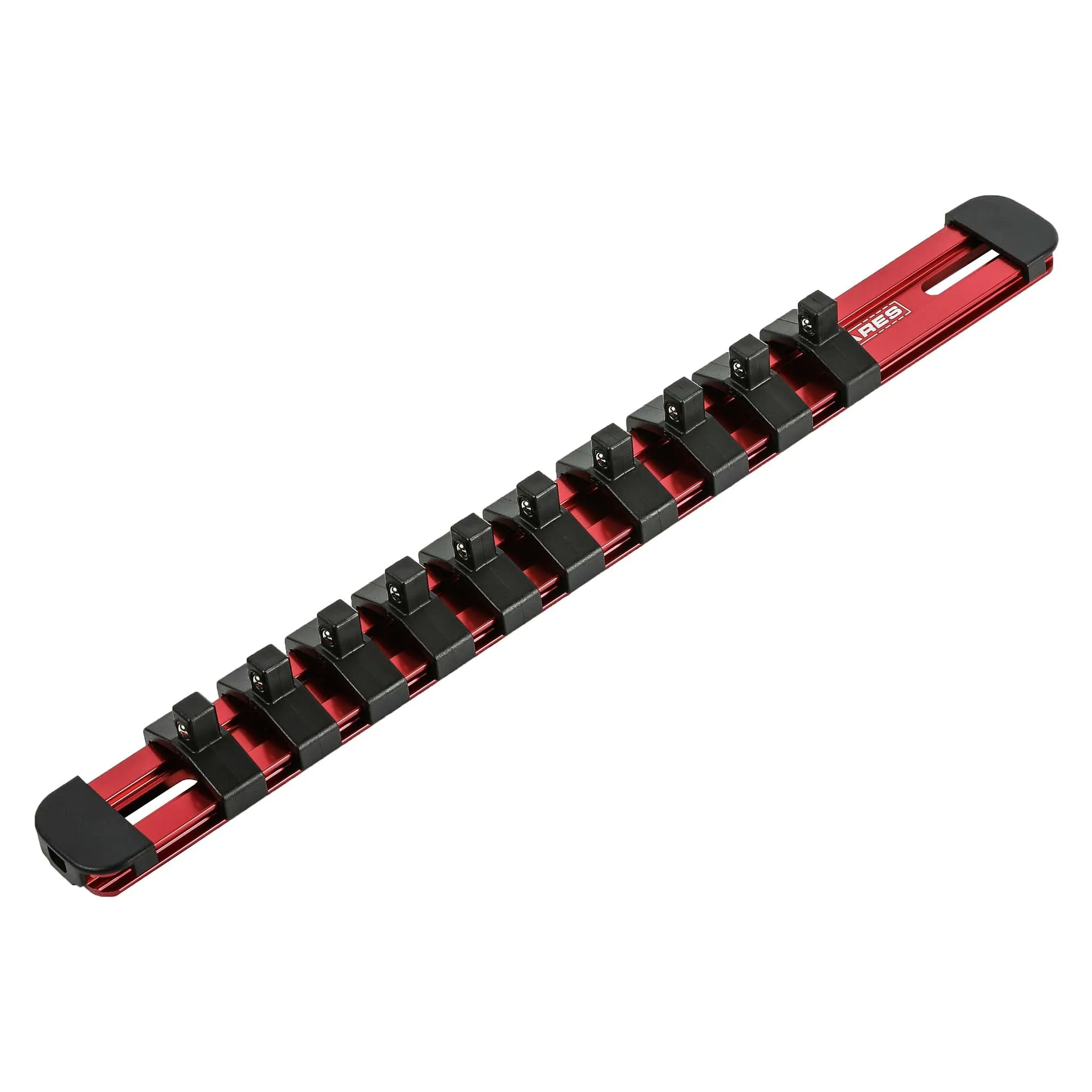 ARES 60097 - 1/4-Inch Drive Red 9.84-Inch Socket Rail with Locking End Caps