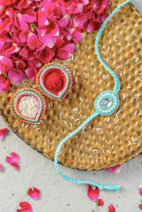 Azure Sky Embroidered Rakhi