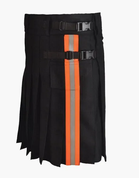 BLACK FIREFIGHTER FIREMAN KILT