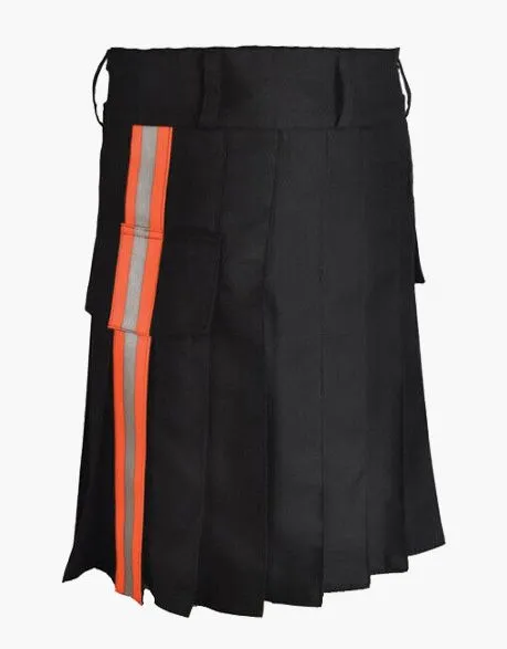 BLACK FIREFIGHTER FIREMAN KILT