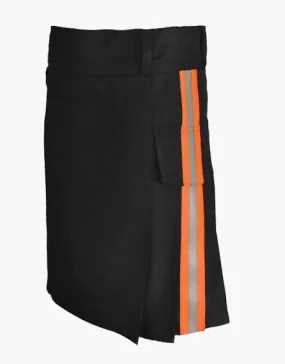 BLACK FIREFIGHTER FIREMAN KILT