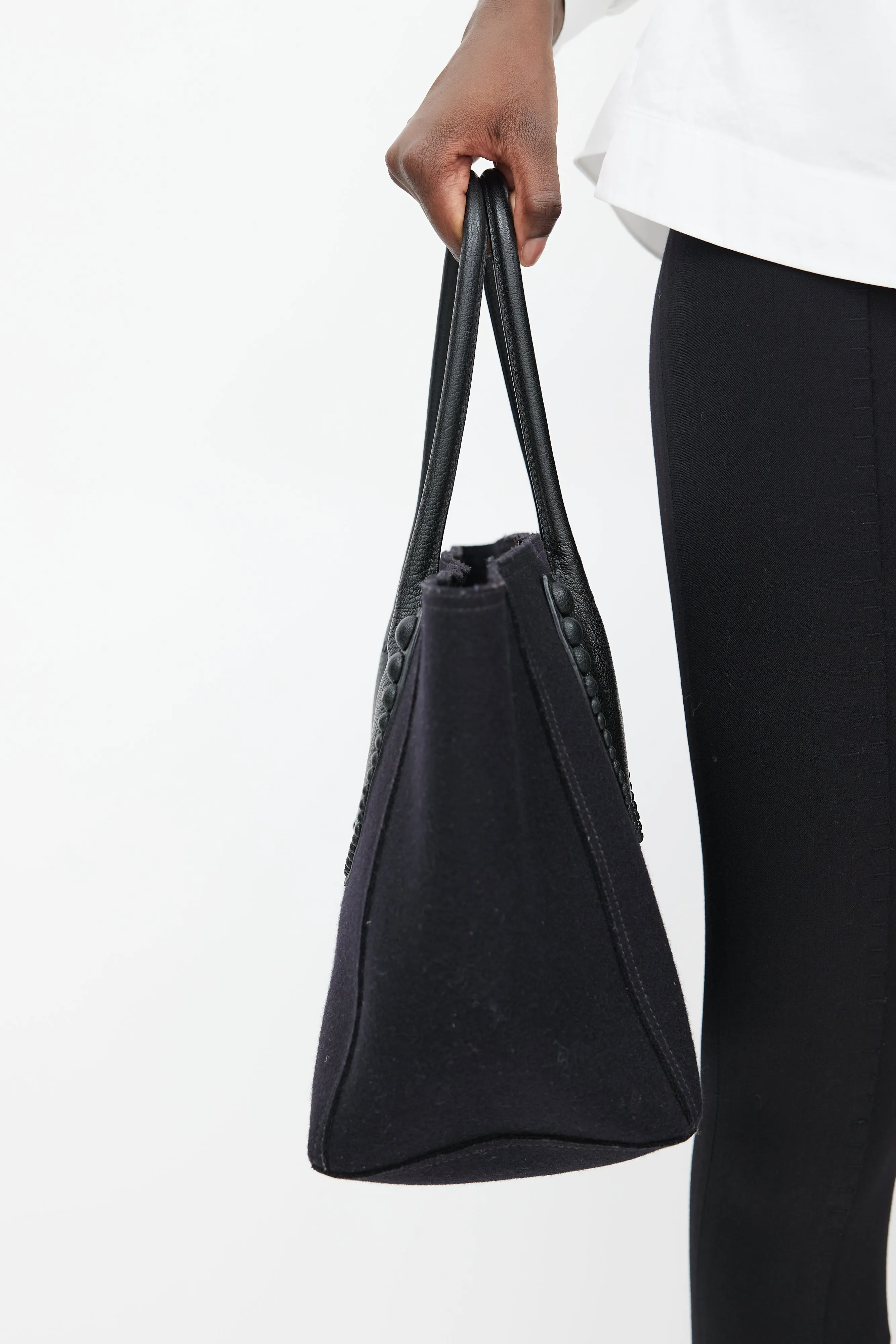 Black Wool Felt Tote Bag