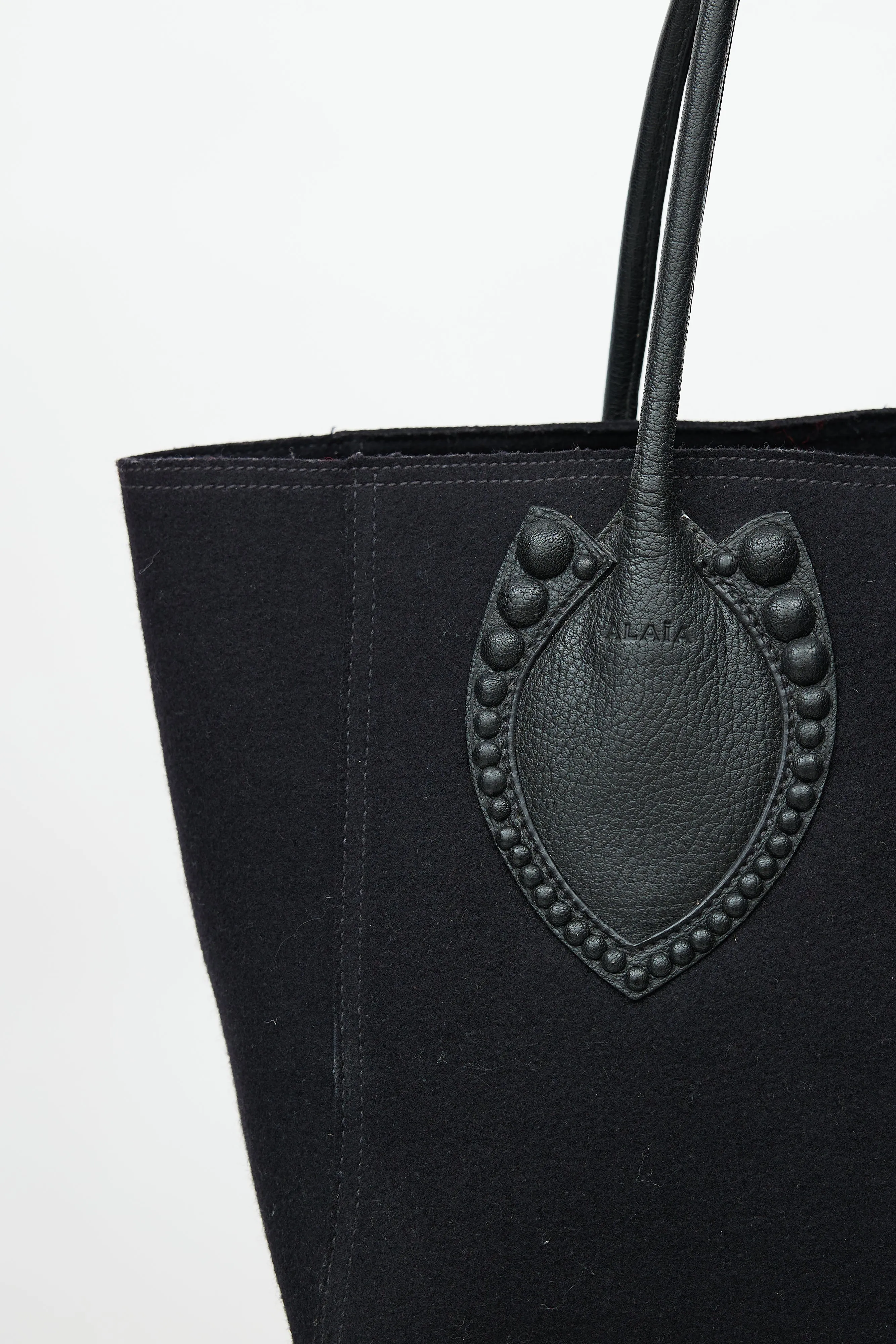 Black Wool Felt Tote Bag