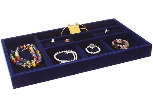 Blue Velvet Jewelry Organizer - 20.375 Inch