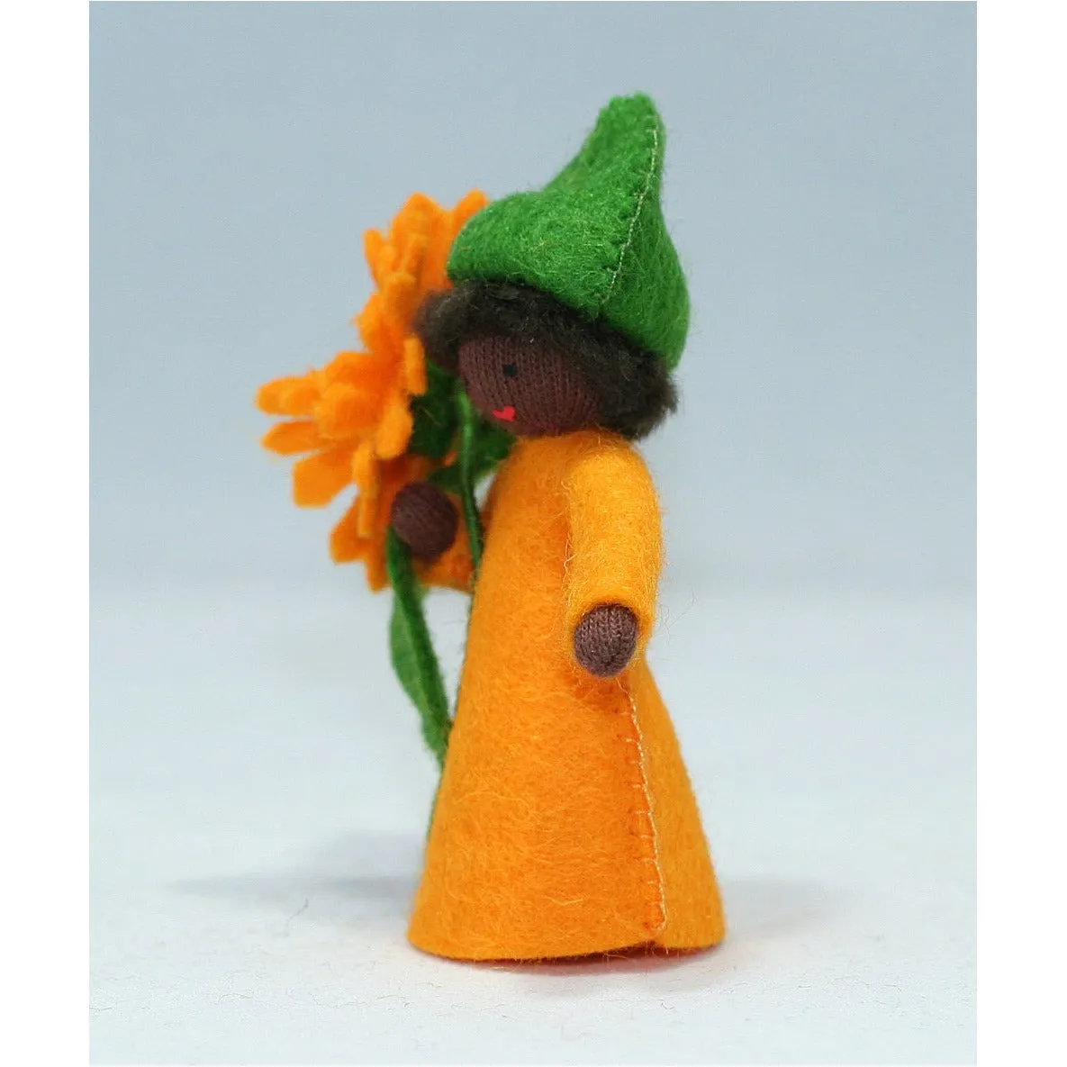 Calendula Prince - Holding Flower, Orange - Dark Skin