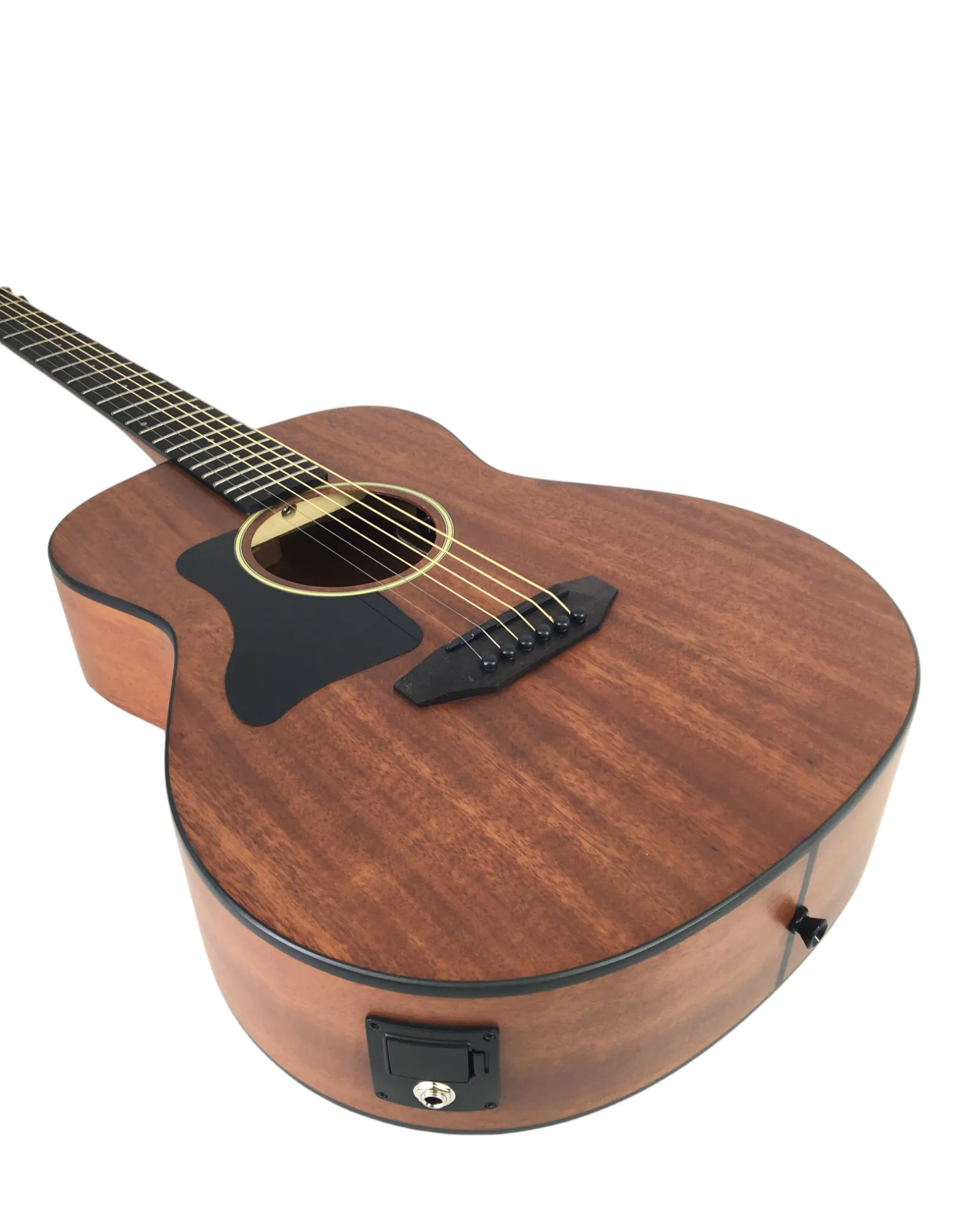 Caraya P304111SEQLH Left-Handed 3/4 Traveller Solid Mahogany Built-In Tuner & pickup Acoustic Guitar Padded Bag