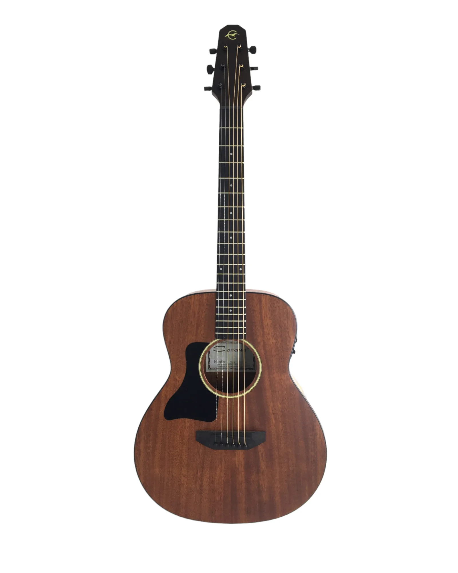 Caraya P304111SEQLH Left-Handed 3/4 Traveller Solid Mahogany Built-In Tuner & pickup Acoustic Guitar Padded Bag