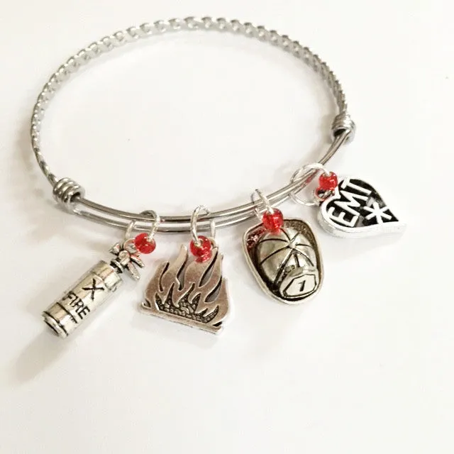 Charm bracelet/EMT firefighter theme