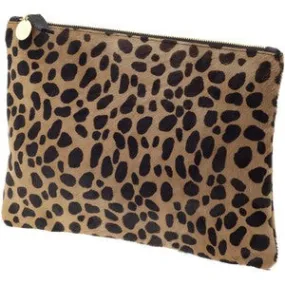 Clare V. Leopard Flat Clutch