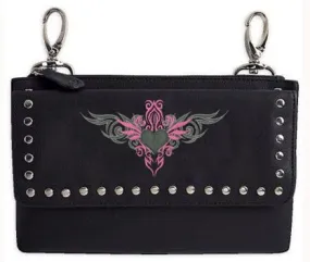 Clip pouch Pink tribal Heart