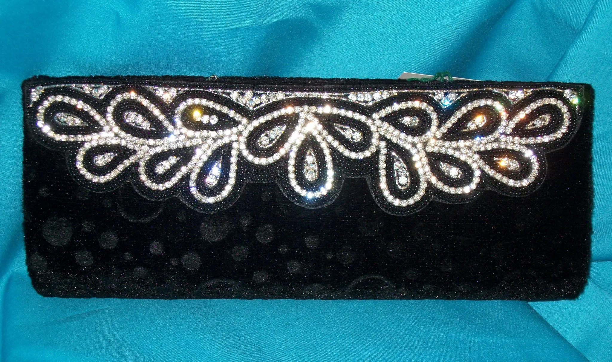 Clutch 2726 Black Velvet Wedding Wear Clutch Purse Shieno Sarees