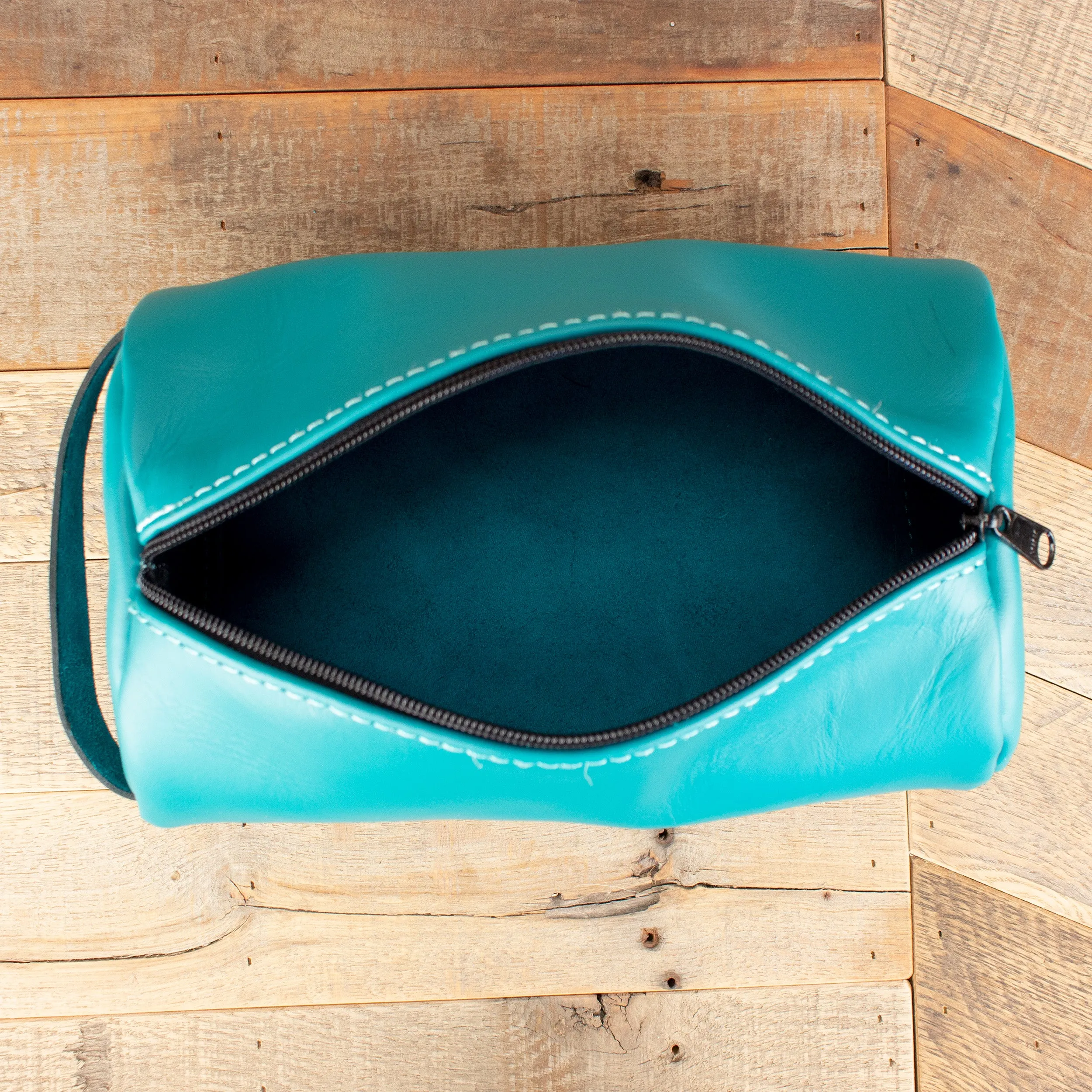 Cowhide Turquoise Toiletry Bag