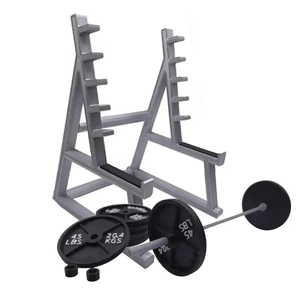 Creative Barbell Rack Pen Holder Mini Squat Rack Ornaments With Barbells And Weights Funny Weightlifting Gift Desk Organizer