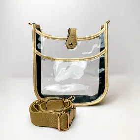 Crossbody Clear Travel Purse in Gold