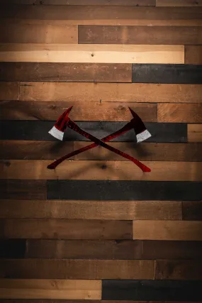 Crossed Fire Axes - Molten Metal Wall Art