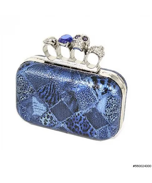 Crystal Embellished Knuckle Evening Bag