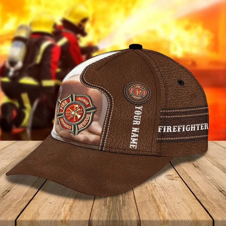 Custom Name Firefighter Cap, Jesus Cap, God is my savior Firefighter 3D Cap