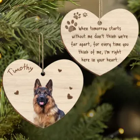 Custom Photo When Tomorrow Starts Without Me Memorial Dog Cat - Personalized Wooden Ornament Print 2 Sides