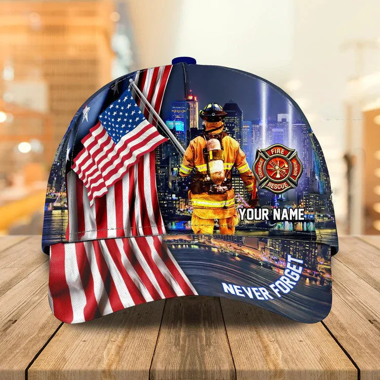 Customized Firefighter Man Cap 3D All Over Printed for Firefighter's Day, Firefighter Hat for Father