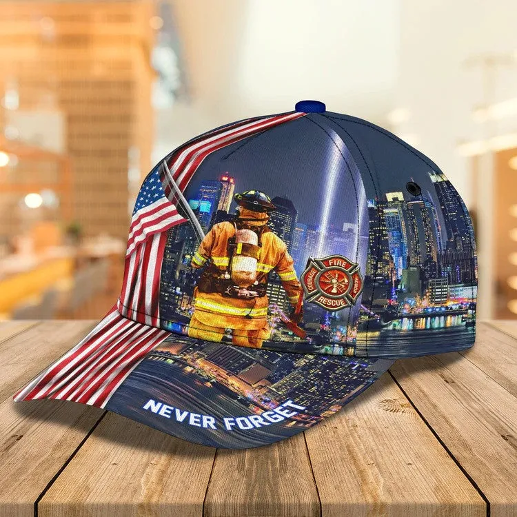 Customized Firefighter Man Cap 3D All Over Printed for Firefighter's Day, Firefighter Hat for Father