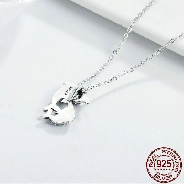 Dolphin Necklaces (4 Styles) in 925 Silver with Blue Cubic Zirconia