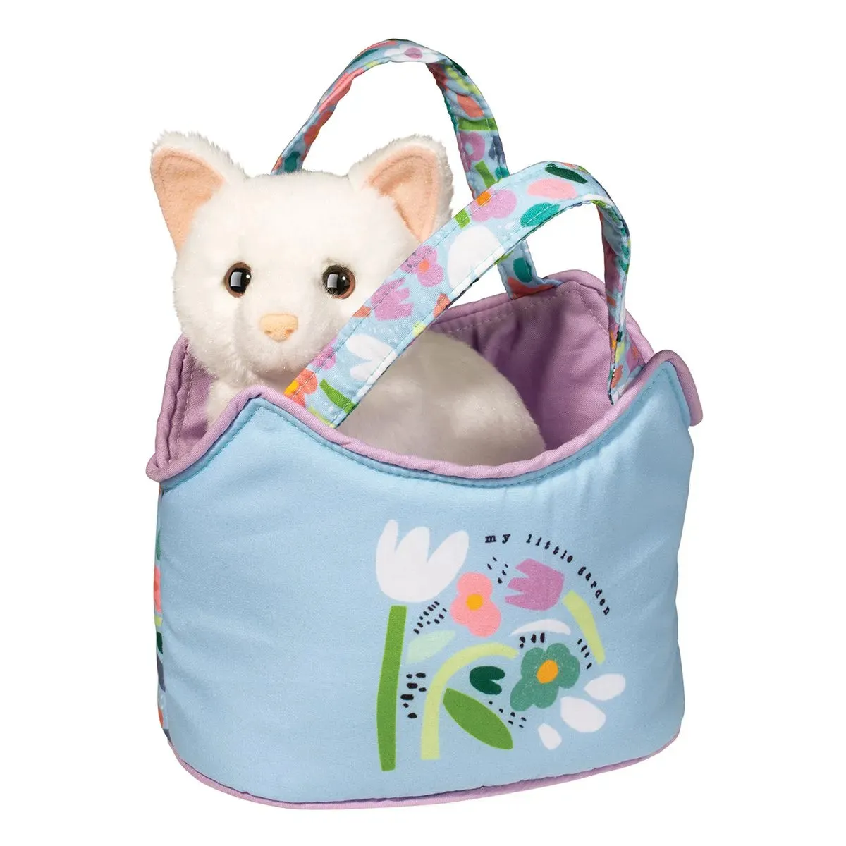 Douglas Sassy Pet Sak My Little Garden with White Cat 6.5"