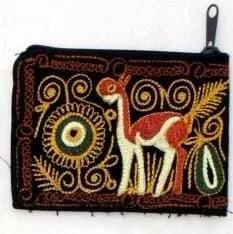 Embroidered Alpaca Pocket / Coin Purse