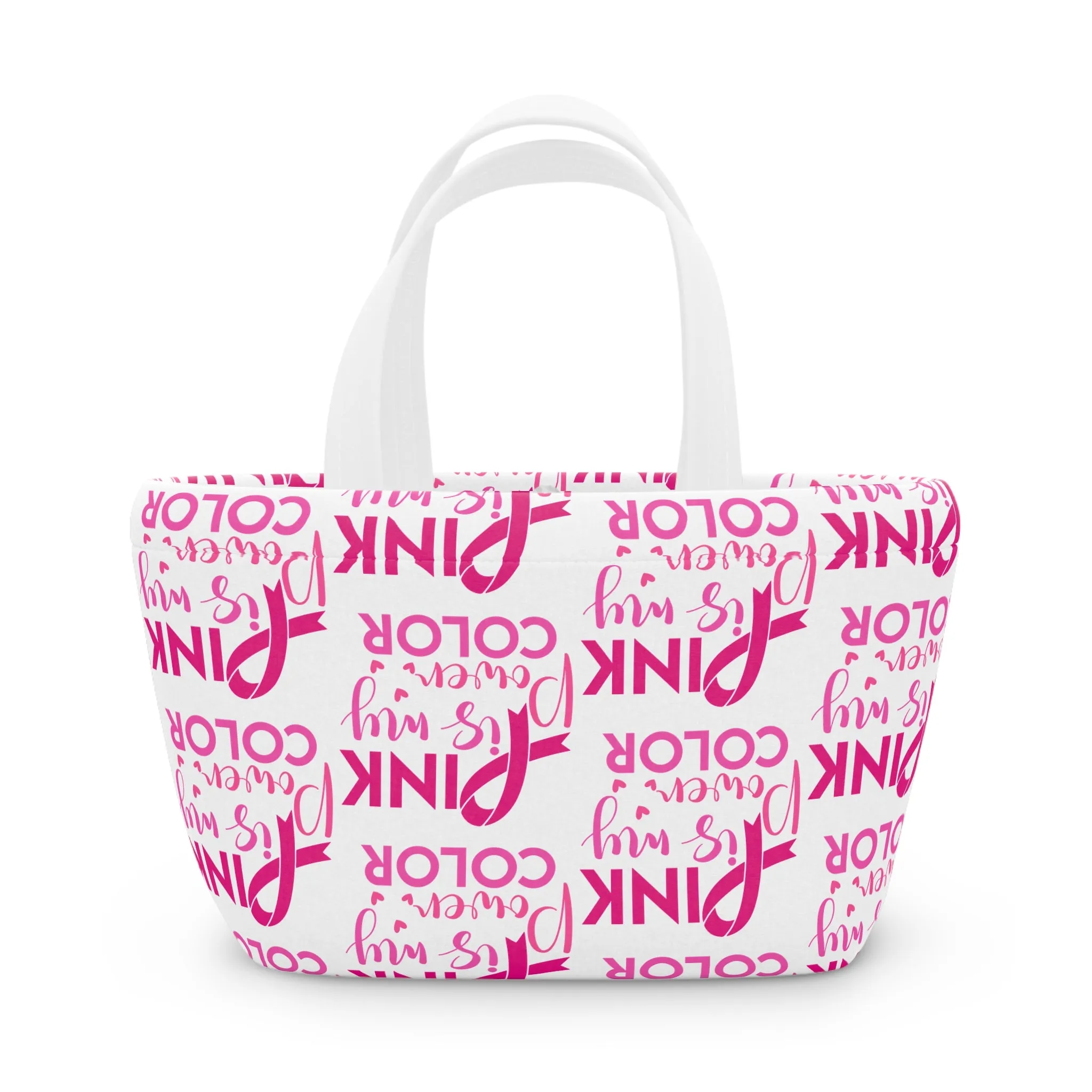 Empowering Pink Lunch Bag for Her, Breast Cancer Awareness Gift, Cute Tote for Work, School, Yoga or Picnic, Supportive Gift Idea, Stylish