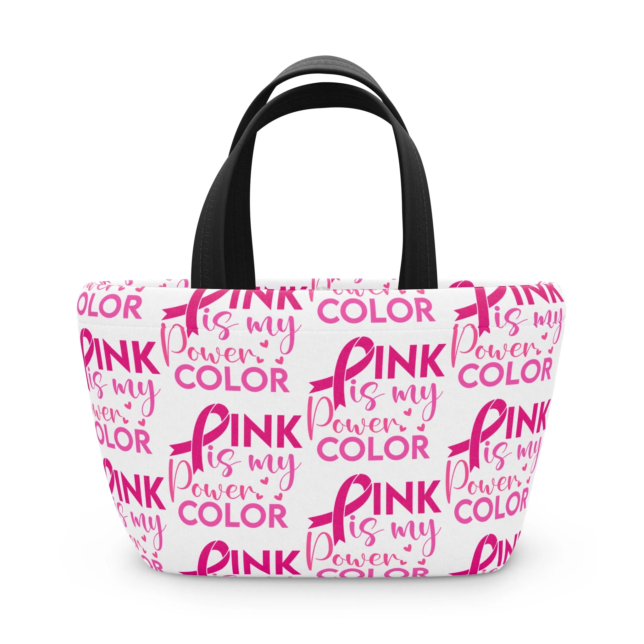 Empowering Pink Lunch Bag for Her, Breast Cancer Awareness Gift, Cute Tote for Work, School, Yoga or Picnic, Supportive Gift Idea, Stylish