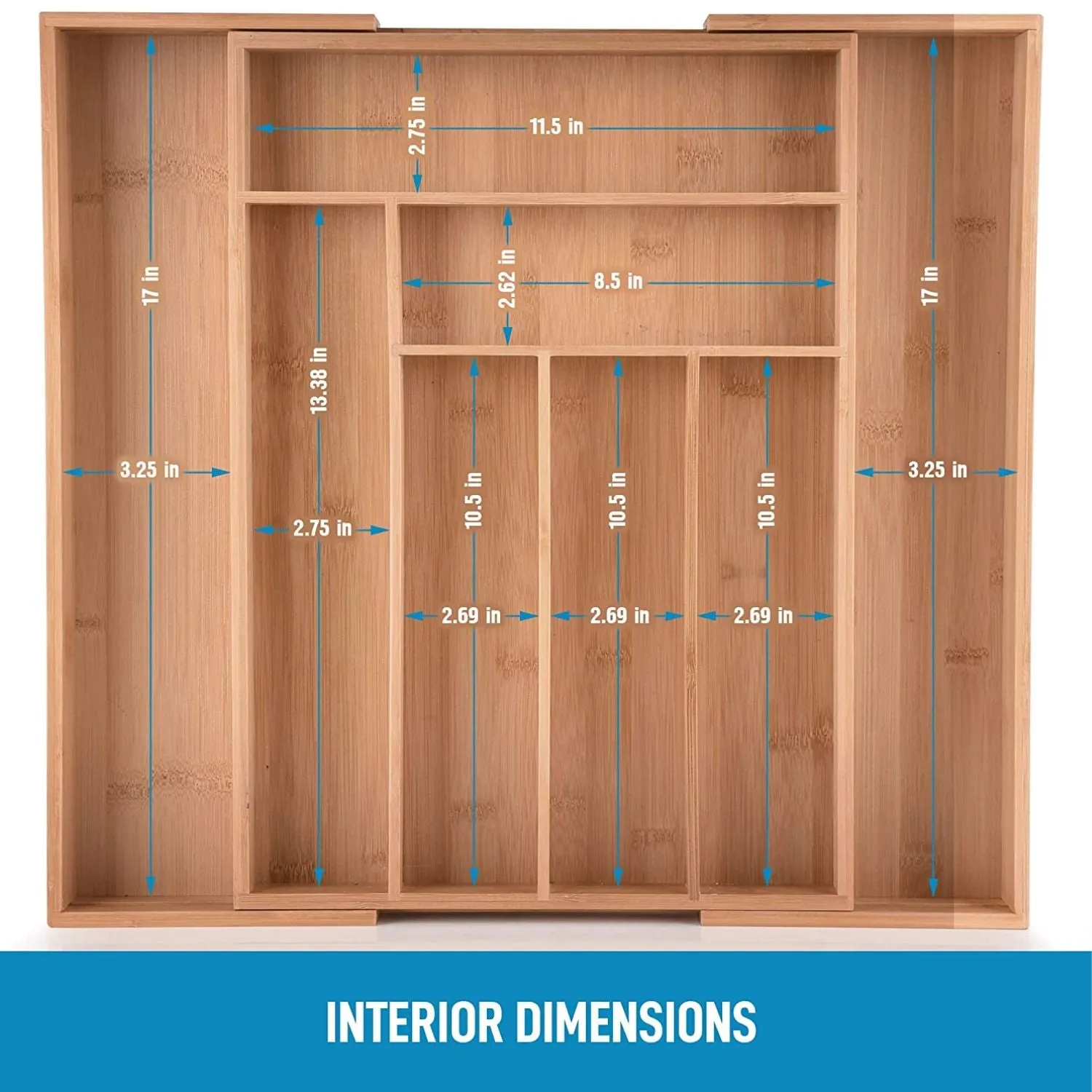 Expandable Kitchen Drawer Organizer - Bamboo