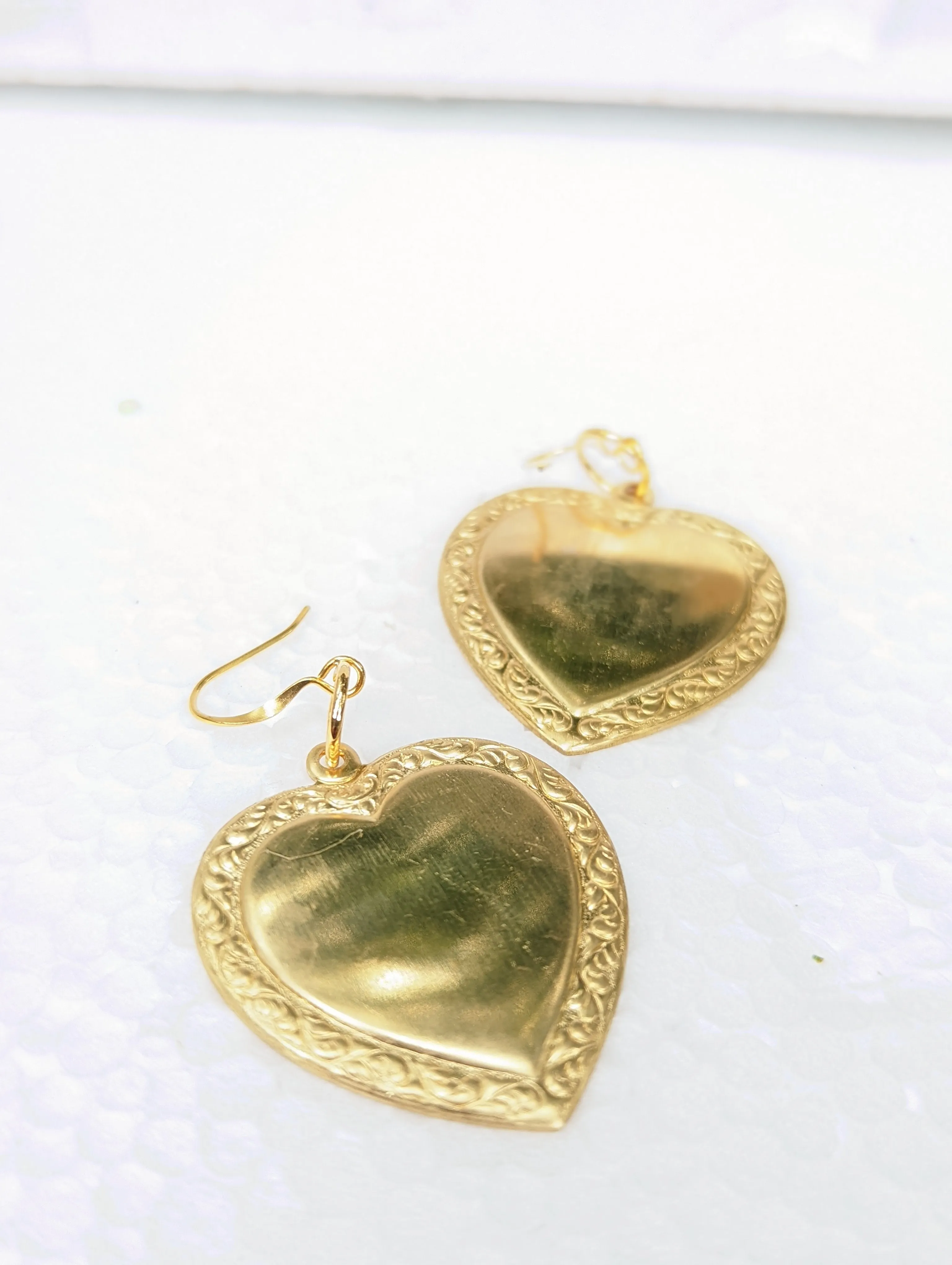 Extra Love Heart Drama Earrings Gay Isber USA Made with Free Gift Bag