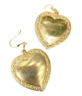 Extra Love Heart Drama Earrings Gay Isber USA Made with Free Gift Bag