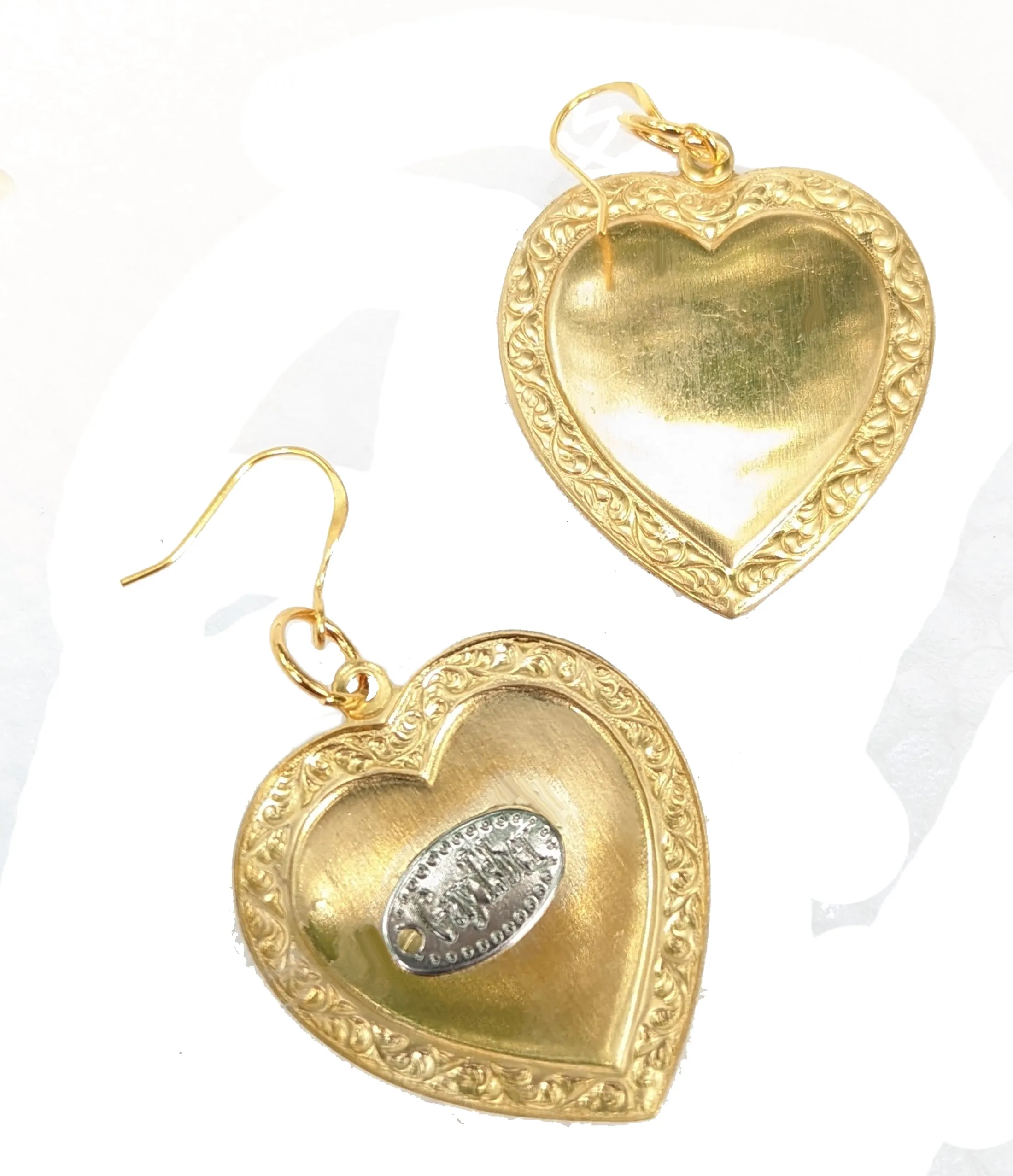 Extra Love Heart Drama Earrings Gay Isber USA Made with Free Gift Bag