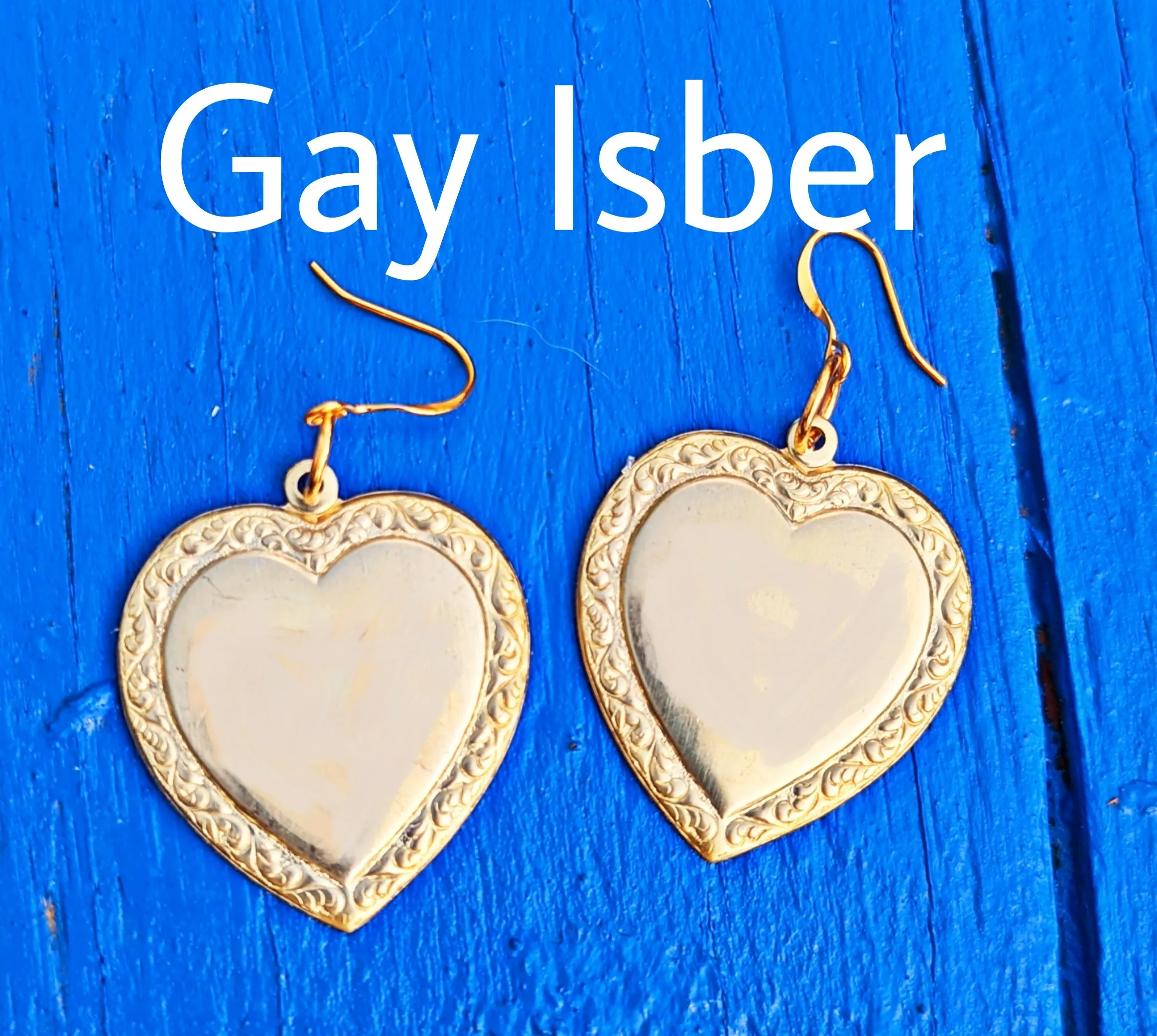 Extra Love Heart Drama Earrings Gay Isber USA Made with Free Gift Bag