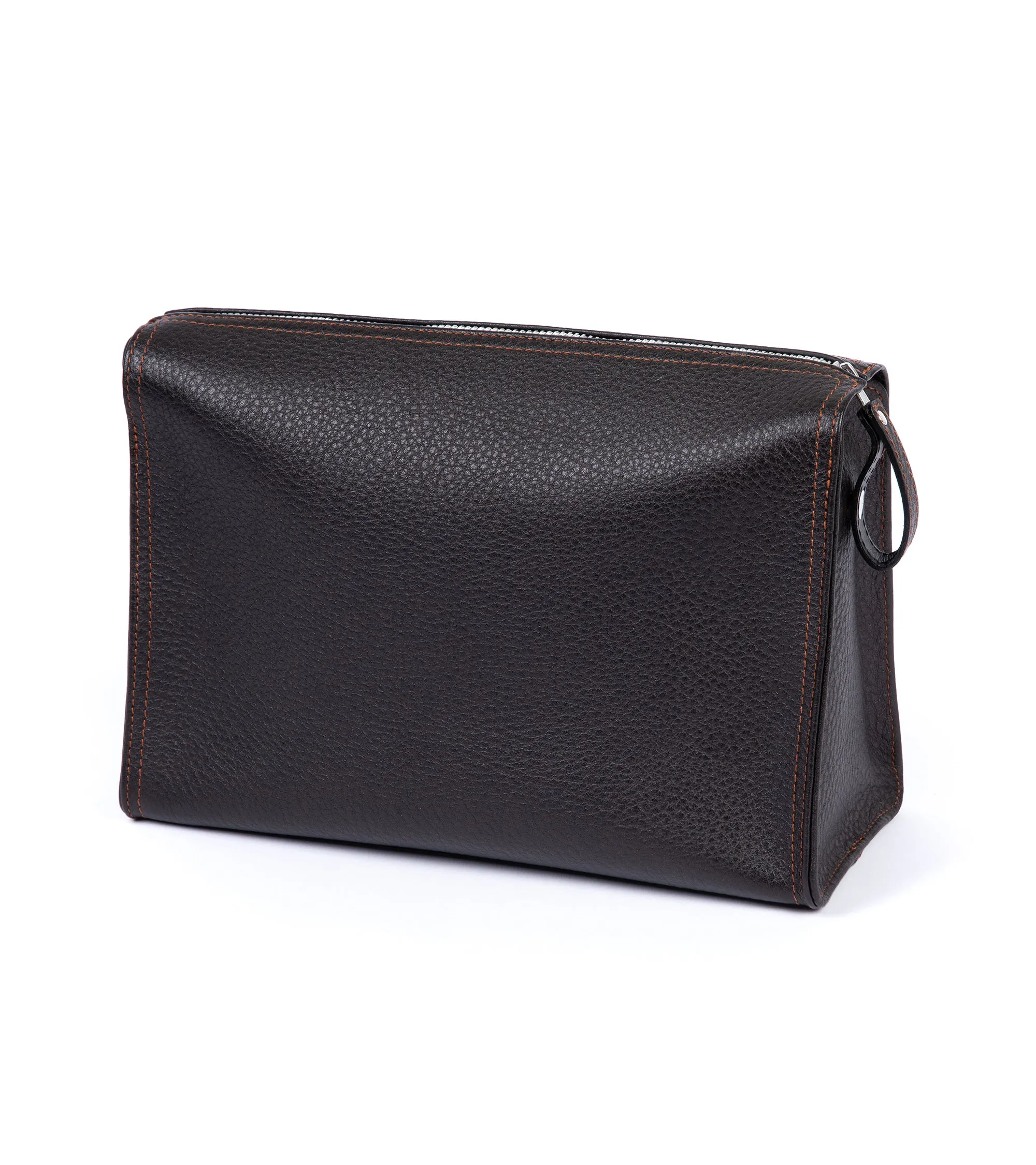 F. Hammann Leather Wash Bag: Brown