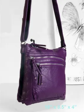 Faux Leather Satchel-Plum