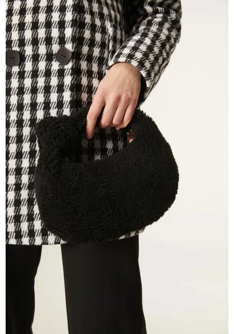 Faux Sheepskin Bag - Black