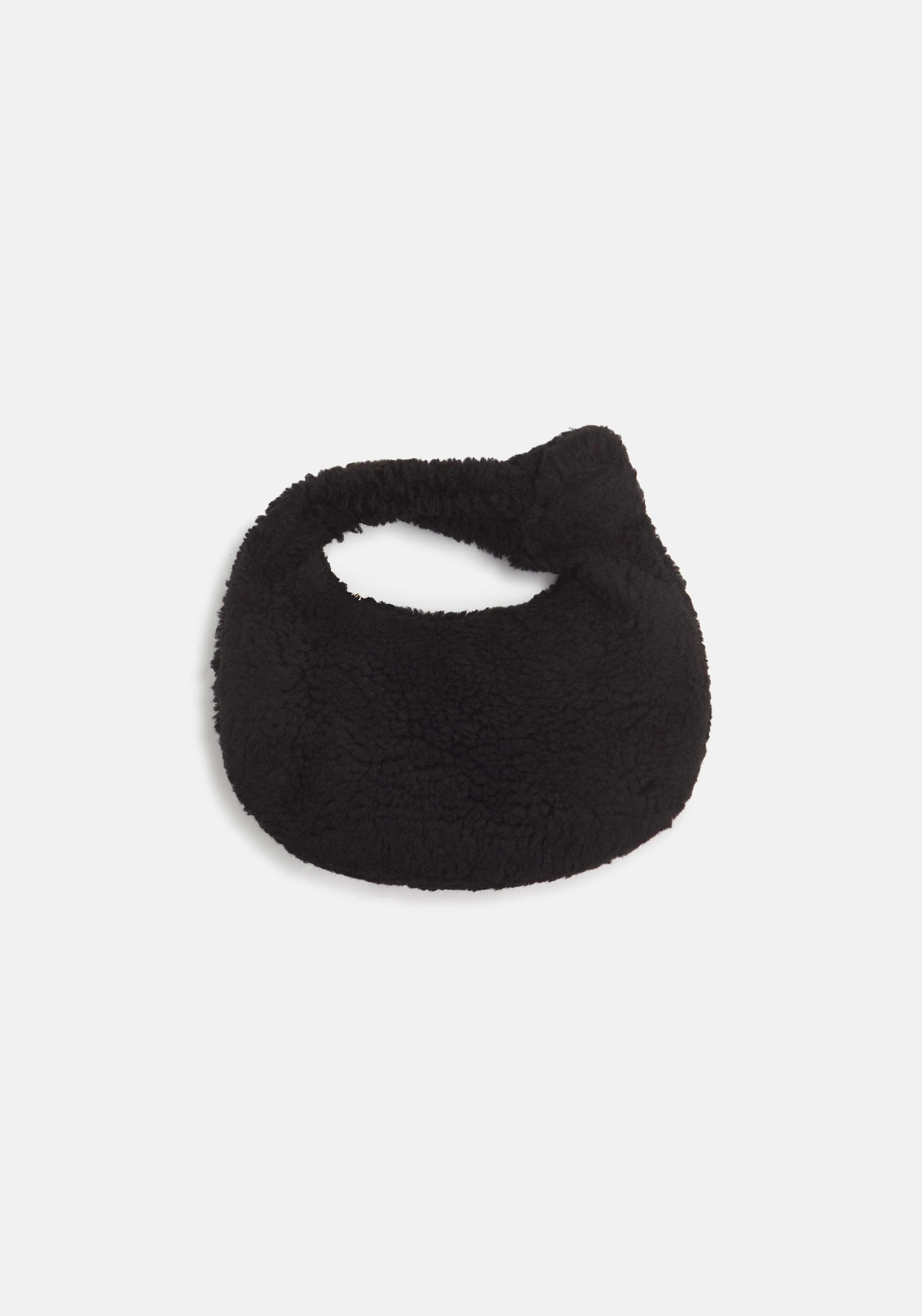 Faux Sheepskin Bag - Black