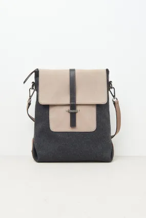 Felt, real leather and Punto Luce trim rucksack