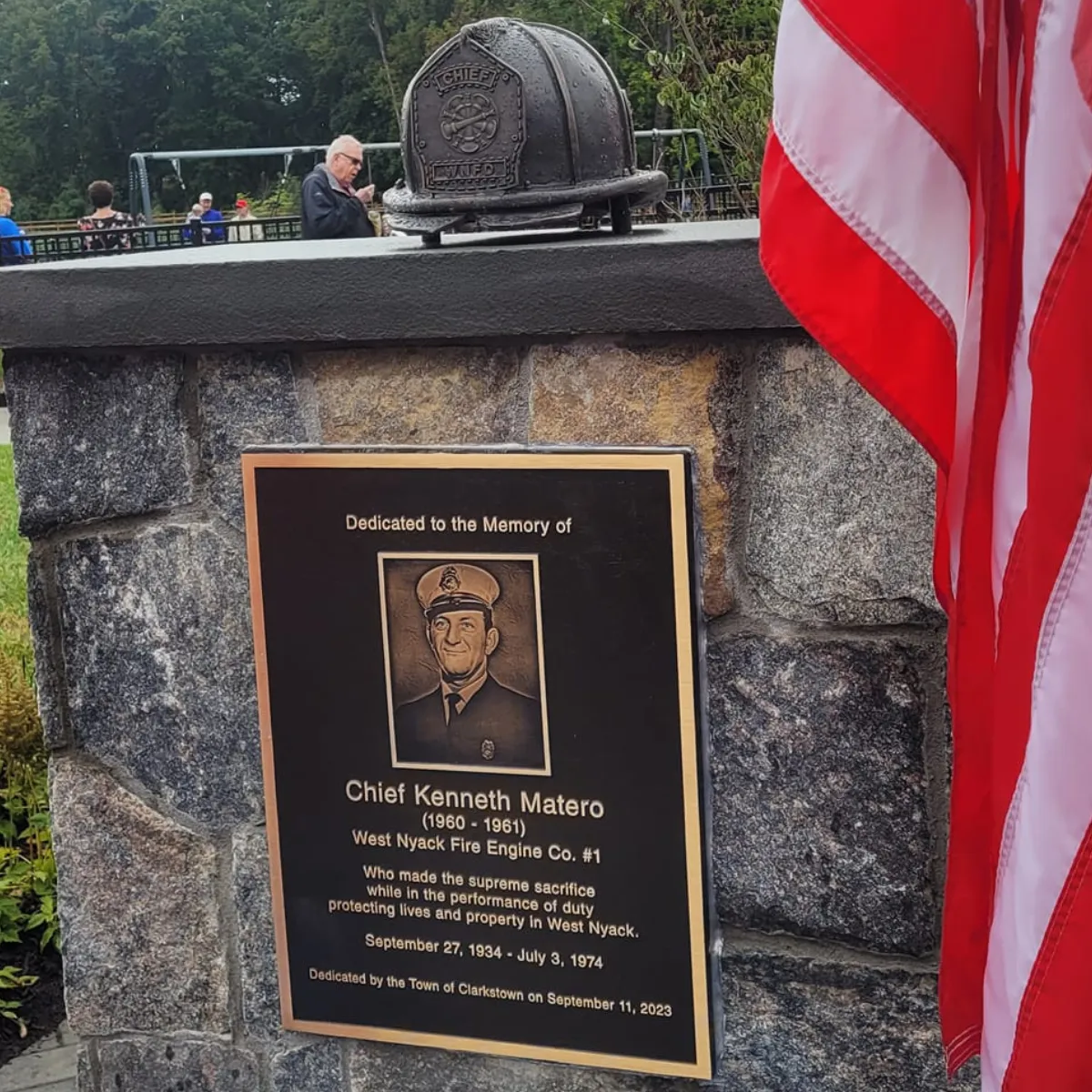 Fire Chief Memorial Bronze Plaque